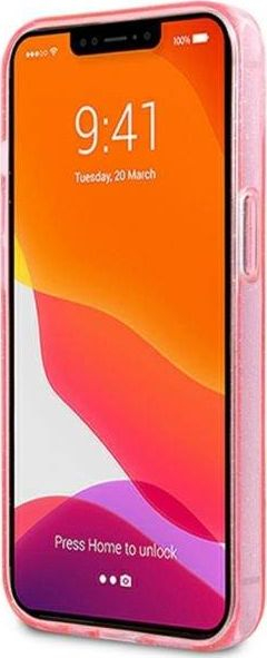 Футрола за телефон Guess Big 4G Glitter, TPU, за iPhone 13 Mini, розова
