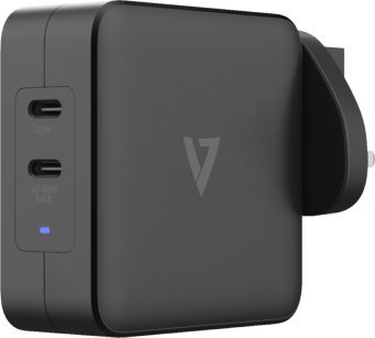 Karikues muri V7 ACUSBC65WGAN, 65W, 2x USB C PD GaN, i zi