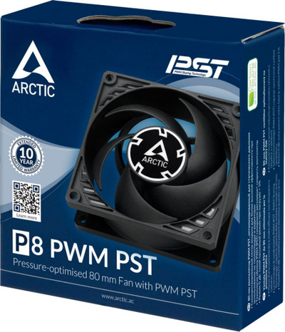 Ftohës Arctic P8 PWM PST, 80 mm, i zi