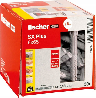 Tapë fiksimi Fischer SX Plus Spring Toggle 568108, 65 mm, 8 mm, set 50 copë