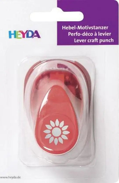 Shpojse kartoni për zbukurime Heyda Sunflower Small, motiv luledielli 15x15mm, e kuqe