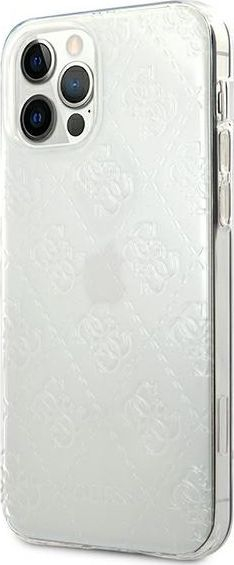 Mbulesë telefoni Guess GUHCP12L3D4GTR, për iPhone 12 Pro Max 6.7", transparente, motiv 4G 3D