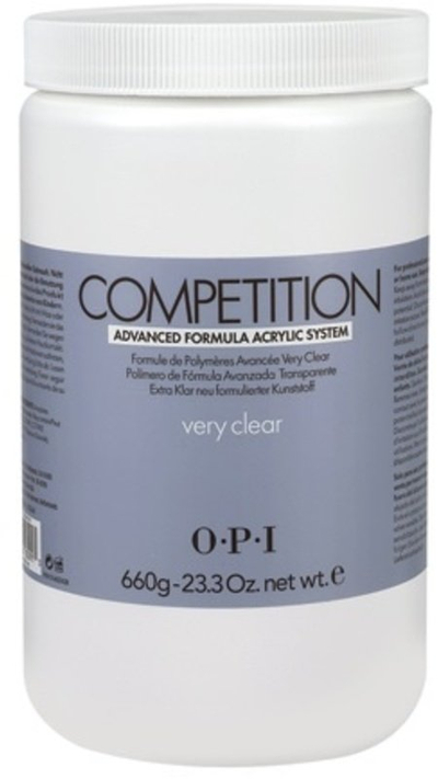 Pluhur akrilik për thonj OPI Competition Very Clear, profesional, 660g, i tejdukshëm