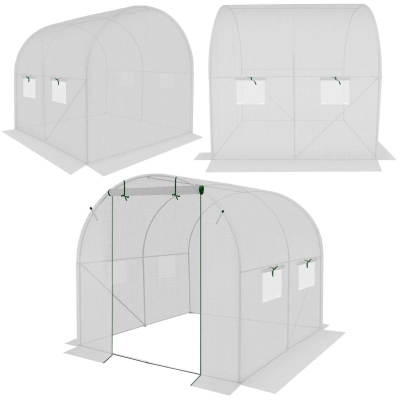 Serë tunel Saska Garden Greenhouse, 200x200x200 cm, PE e përforcuar, e bardhë