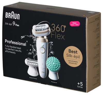Epilator Braun Silk-épil SES9-071, pa kabllo, i bardhë