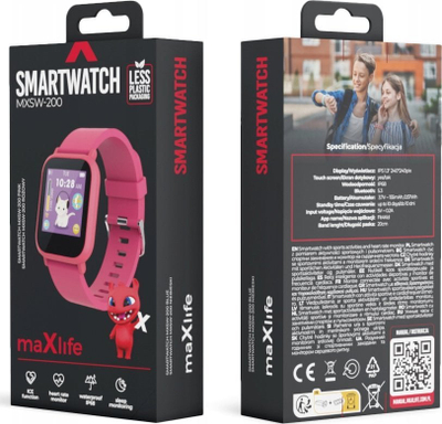 Orë e zgjuar Maxlife MXSW-200 për kalamaj, IP68, mat rrahjet e zemrës, rozë