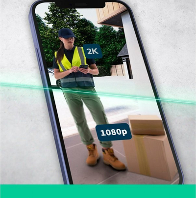 Zile dere me kamerë Arlo Essential Video Doorbell HD, video HD, audio dykahëshe, e bardhë
