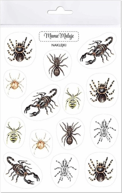 Ngjitësa edukativë Mom Paints Arachnids, set me merimanga, fletë 15x20 cm, shumëngjyrëshe