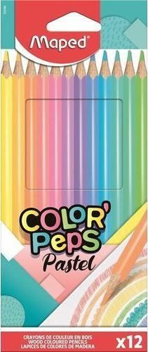 Lapsa me ngjyra Maped ColorPeps Pastel, set me 12 copë, ngjyra pastel