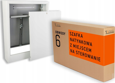 Kabinet sipërfaqësor Sigma LI, 6 qarqe, për kolektor kontrolli, i bardhë