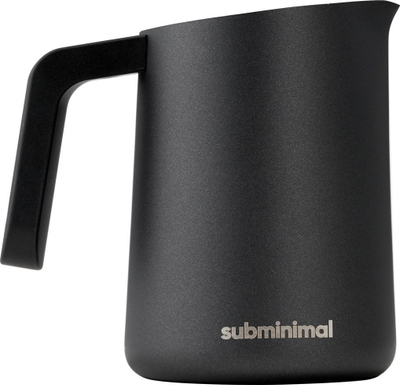Ibrik qumështi Subminimal Flow Tip i zi, me Teflon, për latte art