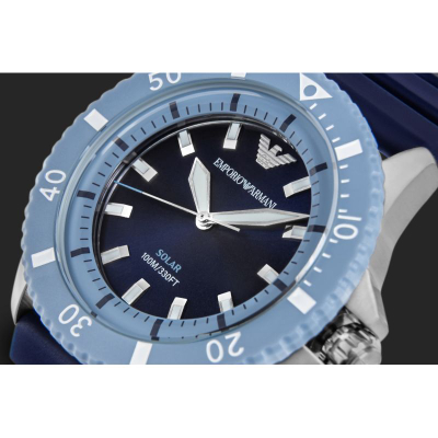 Часовник Emporio Armani AR11785 World Explorer, 42mm, соларен, син