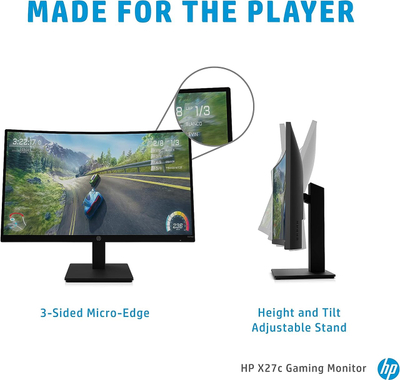 Monitor HP Gaming X27C, 27", FHD, Curved, 165Hz, i zi