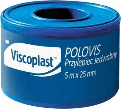 Shirit ngjitës mjekso Viscoplast Polovis Silk, 5 m x 25 mm, i bardhë