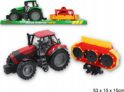 Играчка трактор со косилка Gazelo 43T, 53cm, пластика, црвен