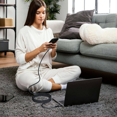 Kabllo karikimi Tech-Protect UltraBoost USB-A në USB-C, 66W 6A, 3m, gri