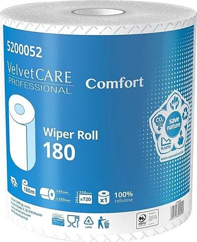 Letër kuzhine Velvet Care Comfort, 180 m, 2 shtresa, e bardhë