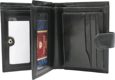 Portofol lëkure për meshkuj Peterson PTN 22310L VT, vertikal, RFID Blocking, i zi