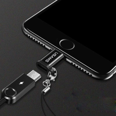 Adapter Micro USB në Lightning Usams SJ152ML01, me litar, i zi