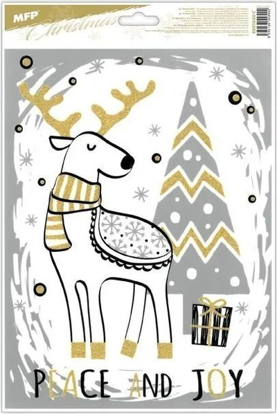 Ngjitëse dritareje MFP Christmas Glitter VA015, për zbukurim, 20x30cm, shumëngjyrëshe