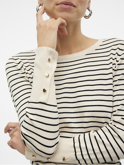 Bluzë për femra Vero Moda Dory Sweater, e zezë/ e bardhë