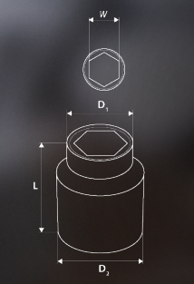 Çelës dops Neo 08-012, 1/2", 6 faqe, 12mm