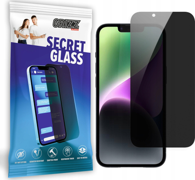Mbrojtës ekrani GrizzGlass SecretGlass Privacy Hybrid për iPhone 15, xham hibrid, 1 copë, transparent
