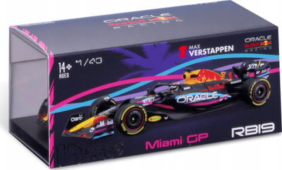 Maket makine Bburago Red Bull RB19, 1:43, Miami GP 2023, shumëngjyrësh