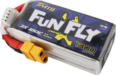 Bateri LiPo Tattu Funfly, 1300mAh, 3S 100C, shumëngjyrëshe