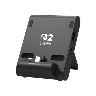 Qëndrim tavoline Hori Dual USB PlayStand, për Nintendo Switch 2, me 2 porta USB, i zi