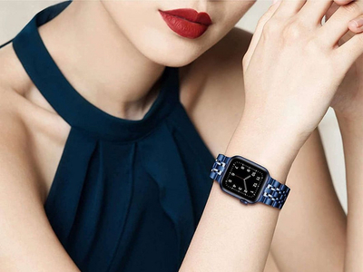 Rrip çeliku Alogy për Apple Watch 42 / 44 / 45 mm, i kaltër