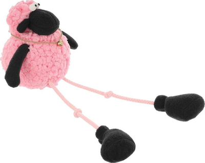 Figurinë zbukuruese Saska Sitting Lamb, qengj ulur, 10+25cm, rozë