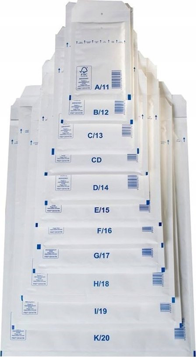 Zarfe flluskë Emerson Bubble Mailers B/12 iKO0140x225x200, 140x230mm, set 200 copë, të bardha