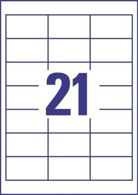 Etiketa ngjitëse Avery Zweckform Quick Peel 6170, 64x36 mm, 630 copë, të bardha