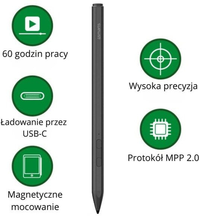 Stilolaps dixhital 4smarts Active MPP për Microsoft Surface, i zi