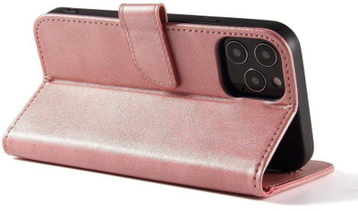 Futera magnetike me kapak anash për Samsung Galaxy A73, lëkurë ekologjike, rozë