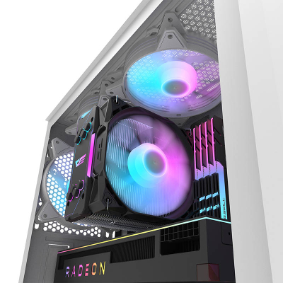 Kuti kompjuteri Darkflash DK352 Plus (i zi dhe i bardhë) + 4 ventilatorë ARGB