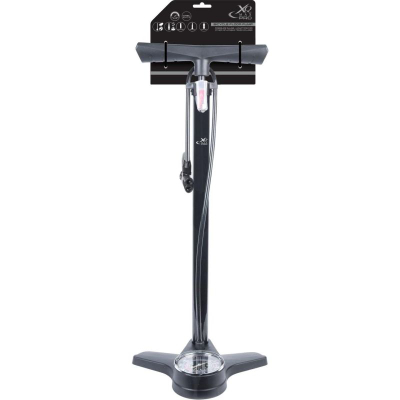 Pompe dyshemeje për biçikletë XQMAX Pro, 160 PSI 11 bar, me manometër, e zezë