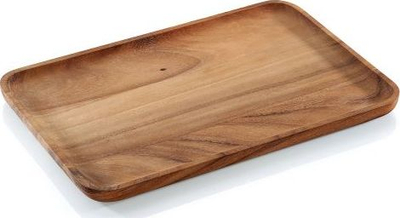 Pjatë servirëse Zassenhaus Snack Plate, dru akacie, 35.5 x 23.5 cm, ngjyrë natyrale