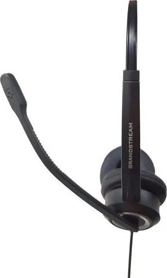 Kufje USB Grandstream GUV3000, me dy anë, me mikrofon që heq zhurmën, të zeza