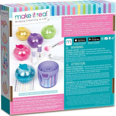 Set për thonj Make It Real Party Nails Glitter, DIY, shumëngjyrësh