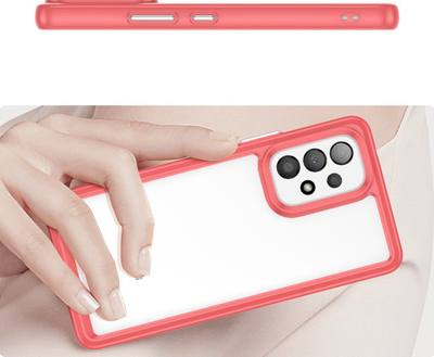 Kllëf telefoni Outer Space për Samsung Galaxy A53 5G, TPU dhe PC, transparent me kornizë rozë