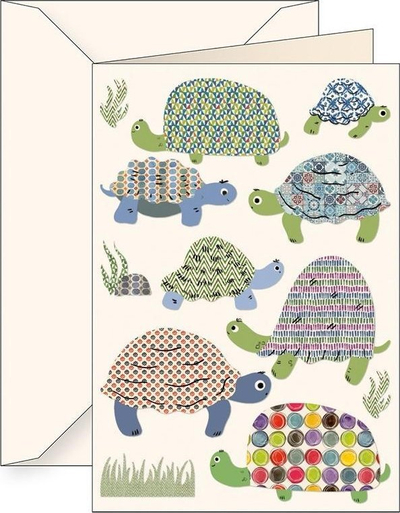 Kartolinë me zarf B6 Turtles, letër 200 g m², shumëngjyrëshe