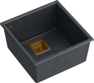 Lavaman kuzhine Quadron DAVID 40 GraniteQ, montim nën banak, black diamond me elemente bakri