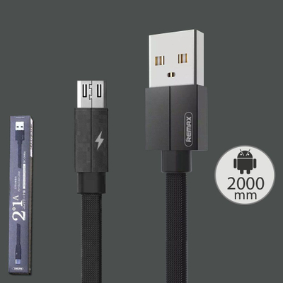 Kabllo MicroUSB Remax Kerolla RC-094m, 2m, 2.4A, e zezë