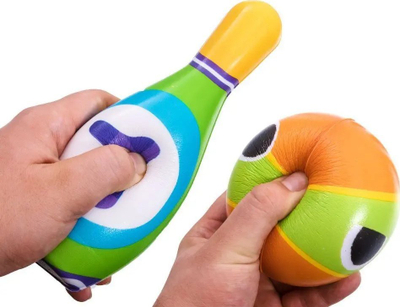 Set bowlingu Colorful ZA2211, 6 kuegla EVA, top i butë, shumëngjyrësh