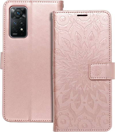 Këllëf telefoni Mezzo Book Mandala për Xiaomi Redmi Note 11 Pro, me portofol, rozë