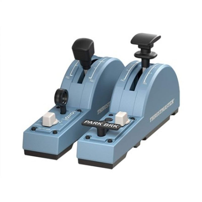 Kontrollues fluturimi Thrustmaster TCA Quadrant Add-on Airbus Edition për PC, me leva magnetike, blu