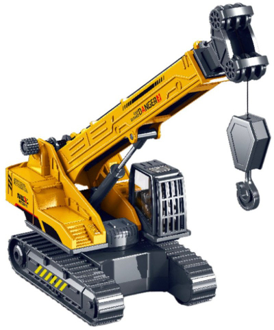 Vinç lodër ndërtimi Crawler Crane, kabinë rrotulluese 360°, krah i zgjatshëm, i verdhë