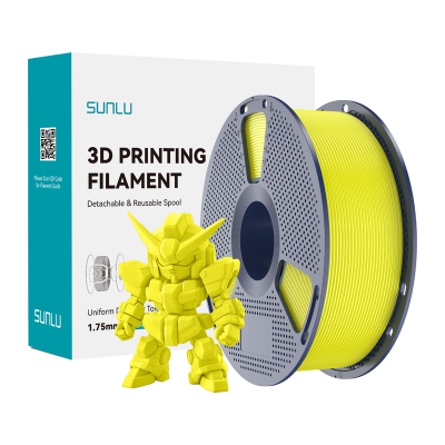Filament 3D Sunlu PLA+ 2.0, 1.75mm, 1kg, i verdhë